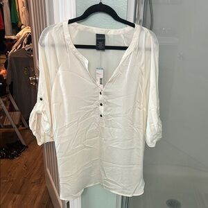 Covington Cream Button-Up Blouse